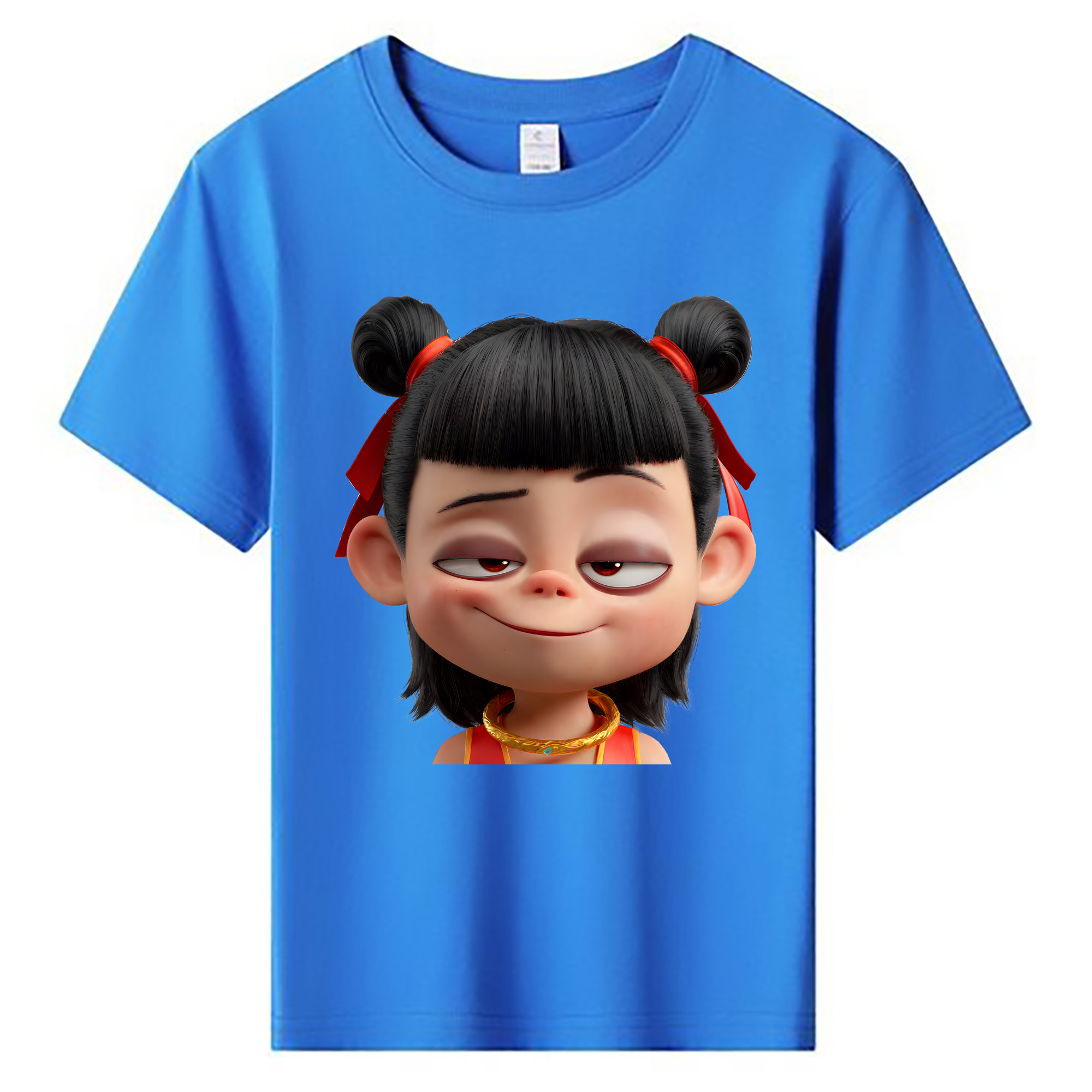 （画像用） Ne Zha 2 ナタ 魔童の大暴れ 綿100％キッズTシャツ（フロントプリント）